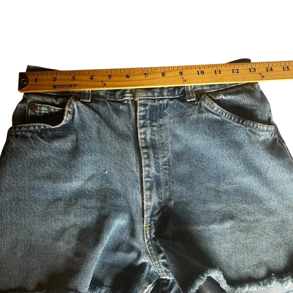 Lee vintage denim shorts junior sz 11 women 2/4 frayed 90s blue boho hippie USA - Picture 4 of 16
